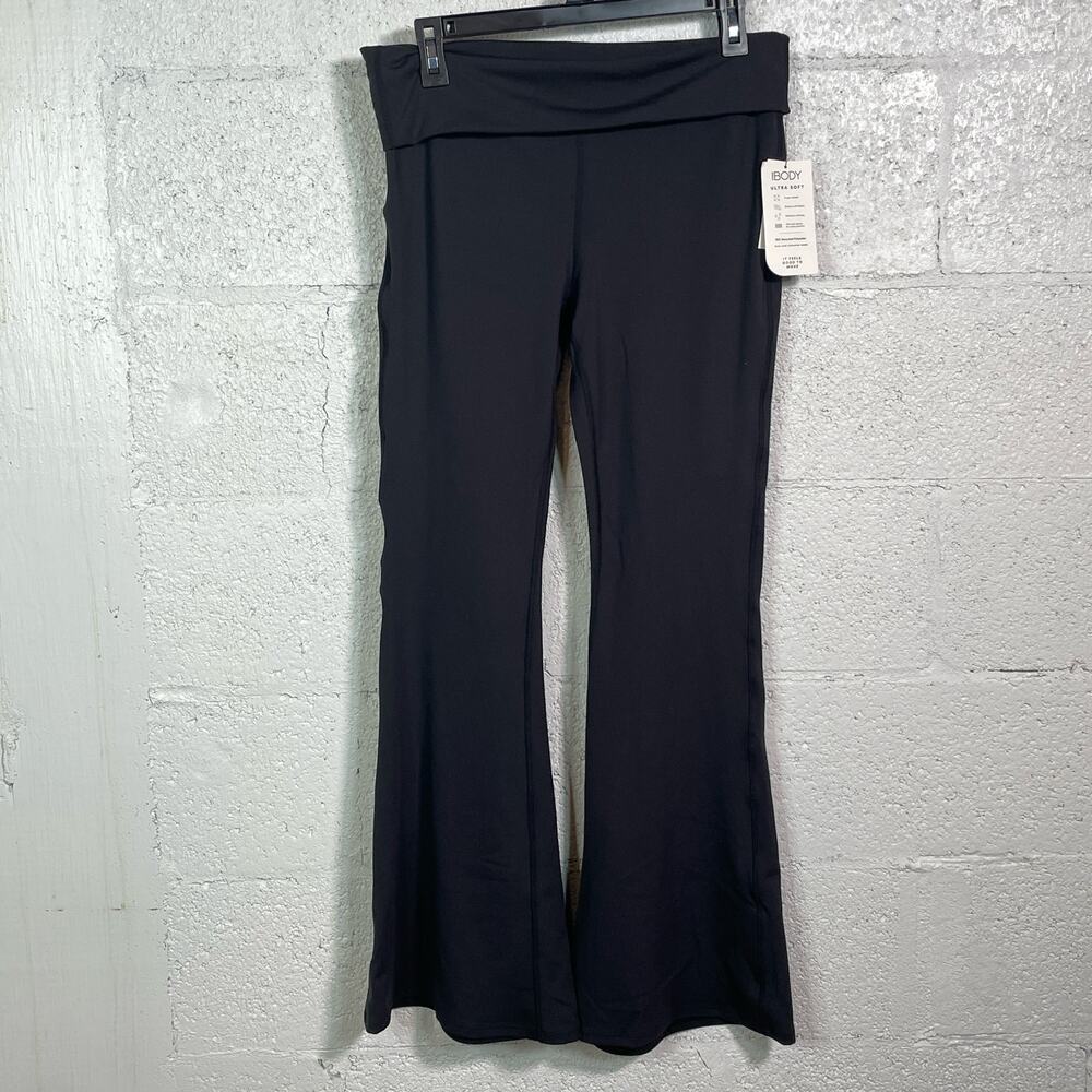 Cotton on Women's Ultra Soft Fold Over Flare Tight Pants - Black large